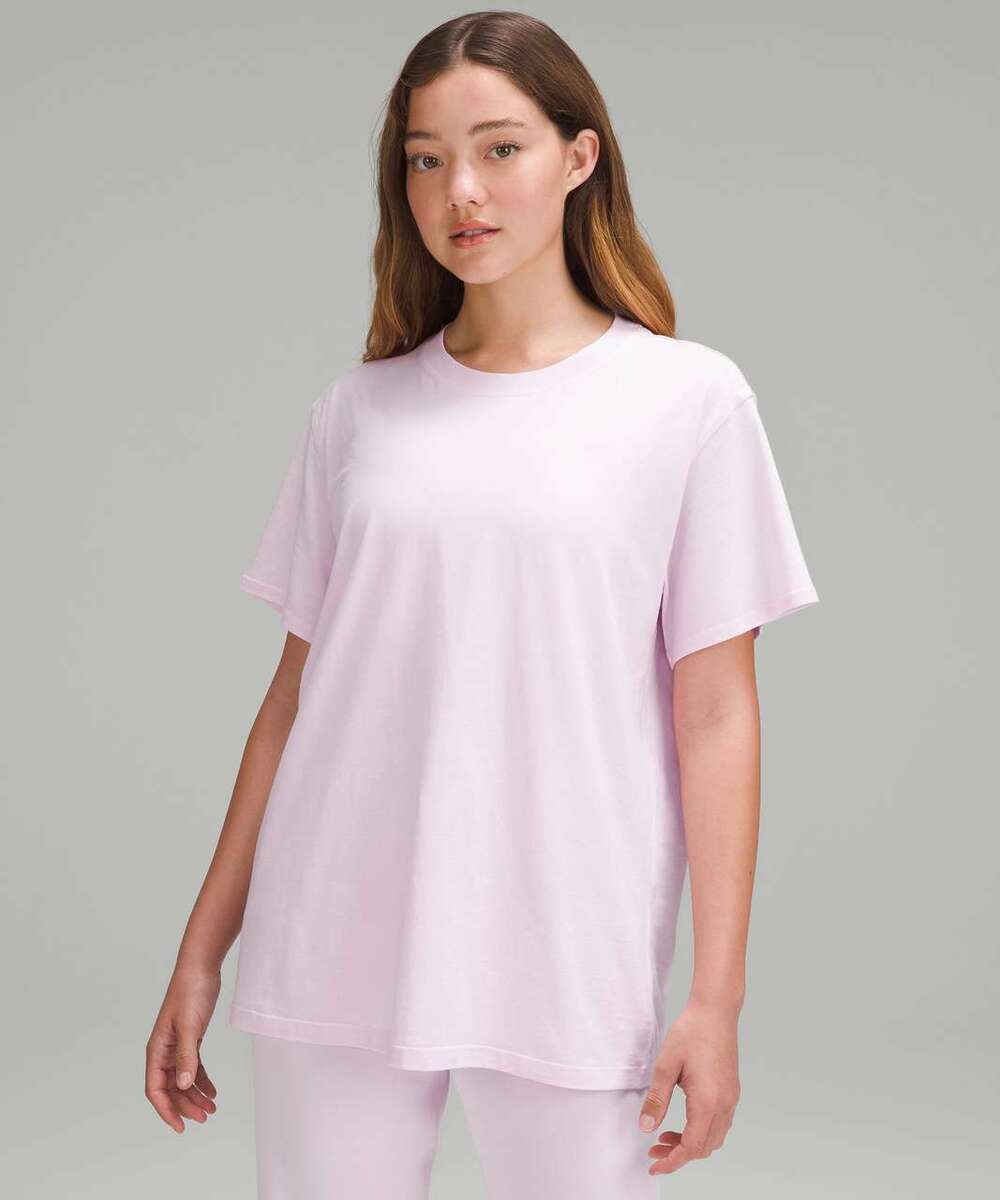 Lululemon All Yours Tee Vitasea Pink Pastel Short Sleeve Shirt Size 8 EUC